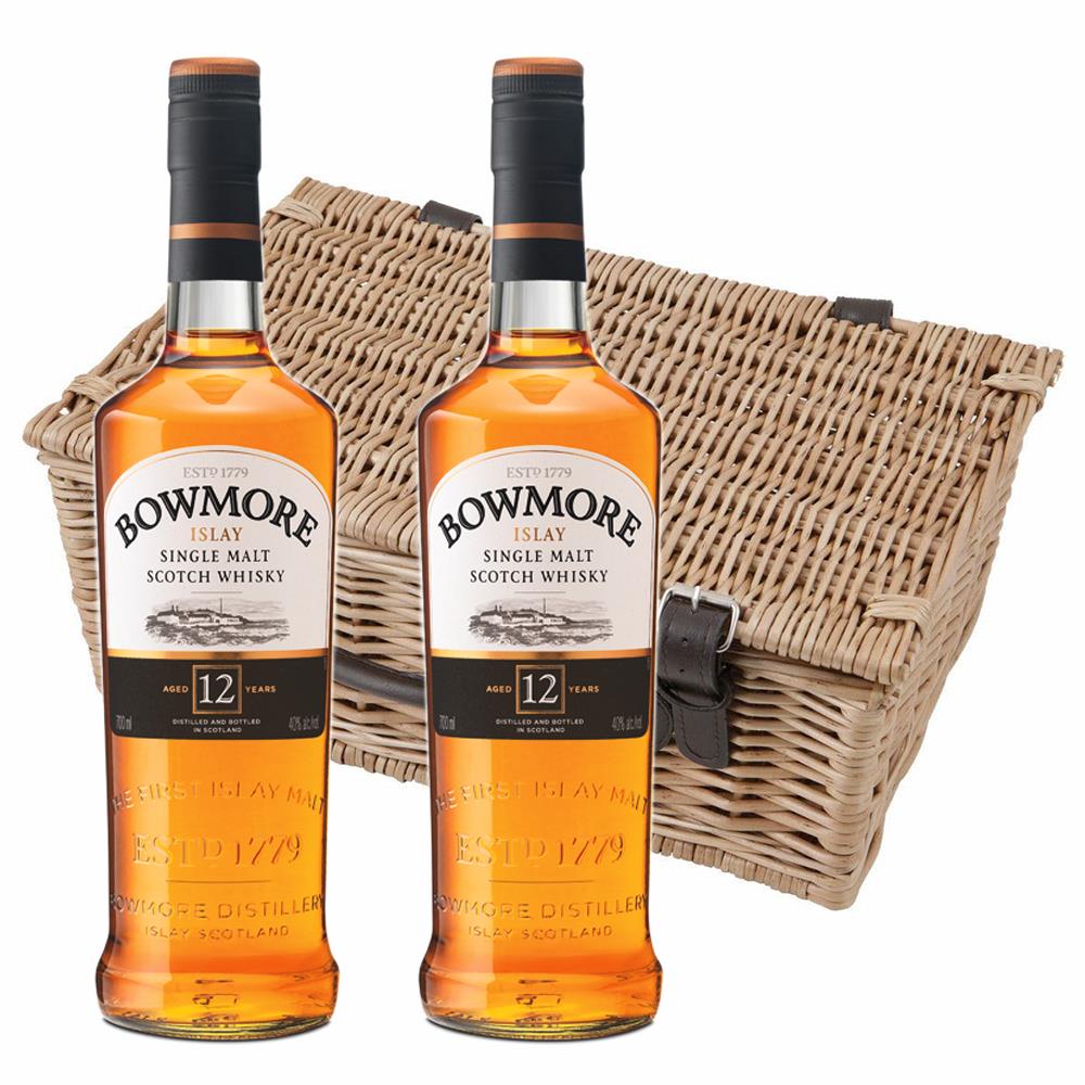 Bowmore 12 Year Old Single Malt Whisky Twin Hamper (2x70cl)